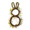 Set of 2 24.5"H Easter Spring Bunny Shaped Eggs Wreath with Satin Ribbon Bow for Front Door Wall Decor